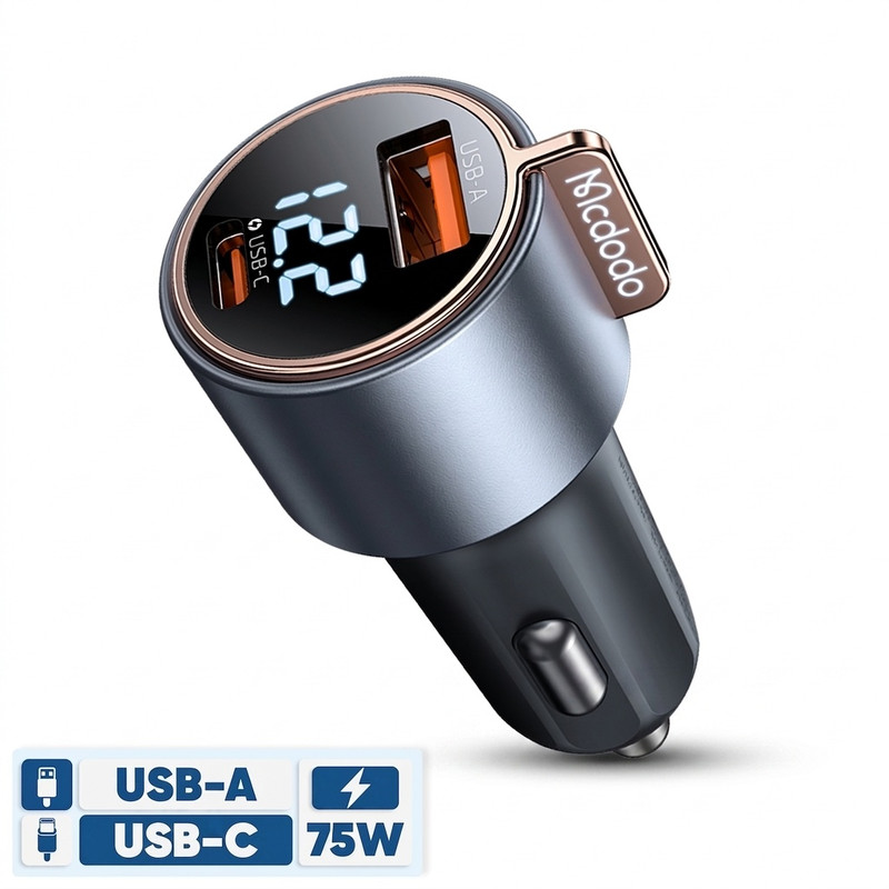 شارژر فندکی 75وات دو پورت مک دودو مدل CC-3690