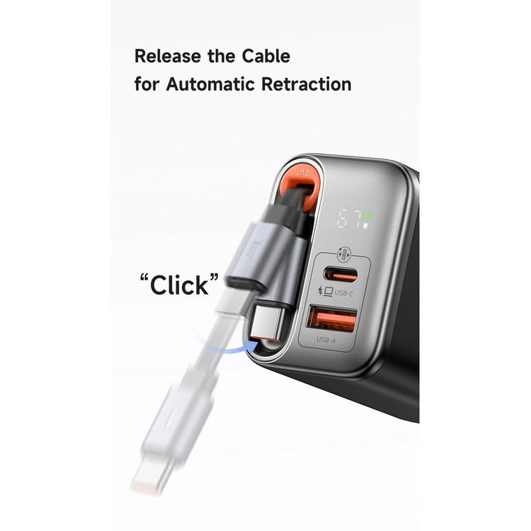 شارژر دیواری 67 وات مک دودو مدل CH-4100 به همراه کابل متصل به بدنه USB-C