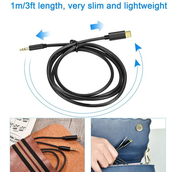 کابل تبدیل USB-C به AUX مدل GL090 طول 1 متر