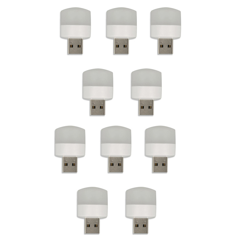 چراغ قوه مدل USB با نور مهتابی بسته 10 عددی