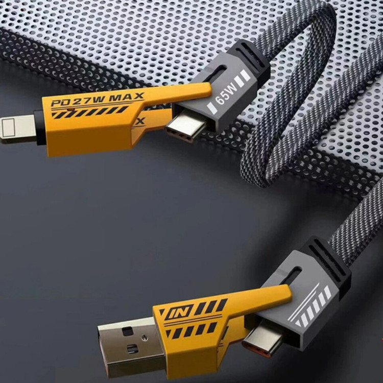 کابل تبدیل USB/USB-C به لایتنینگ/USB-C پاور فول مدل 4in1 طول 1.2 متر