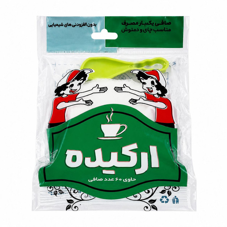 فیلتر چای ارکیده مدل کیسه ای 3 بسته 60 عددی به همراه قاشق چای