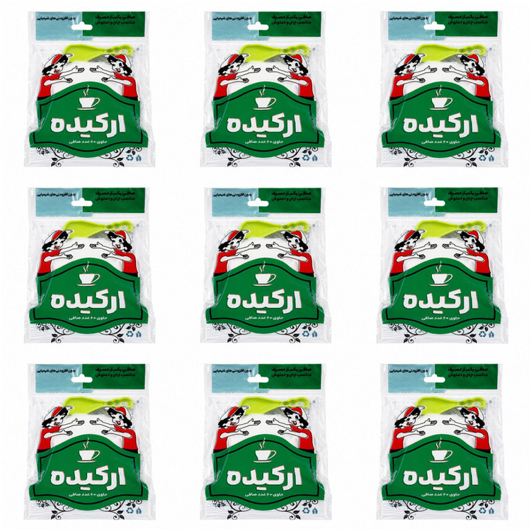 فیلتر چای ارکیده مدل کیسه ای 9 بسته 60 عددی به همراه قاشق