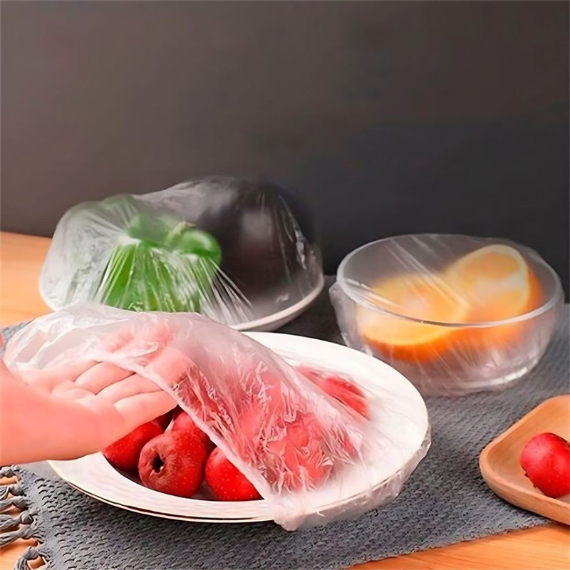 درپوش یکبار مصرف مدل محافظ غذا طرح پلاستیک کش دار مجموعه 200 عددی