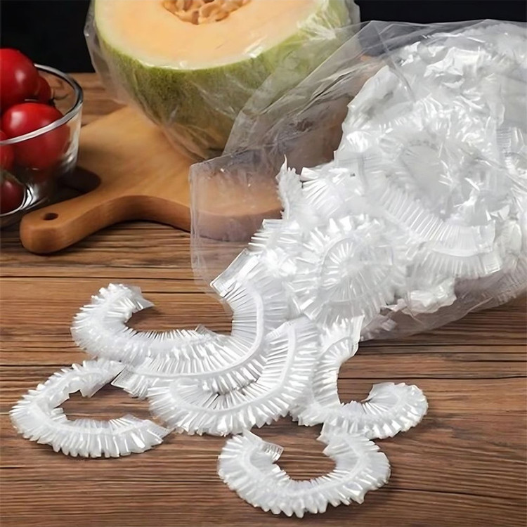 درپوش یکبار مصرف مدل محافظ غذا طرح پلاستیک کش دار مجموعه 200 عددی