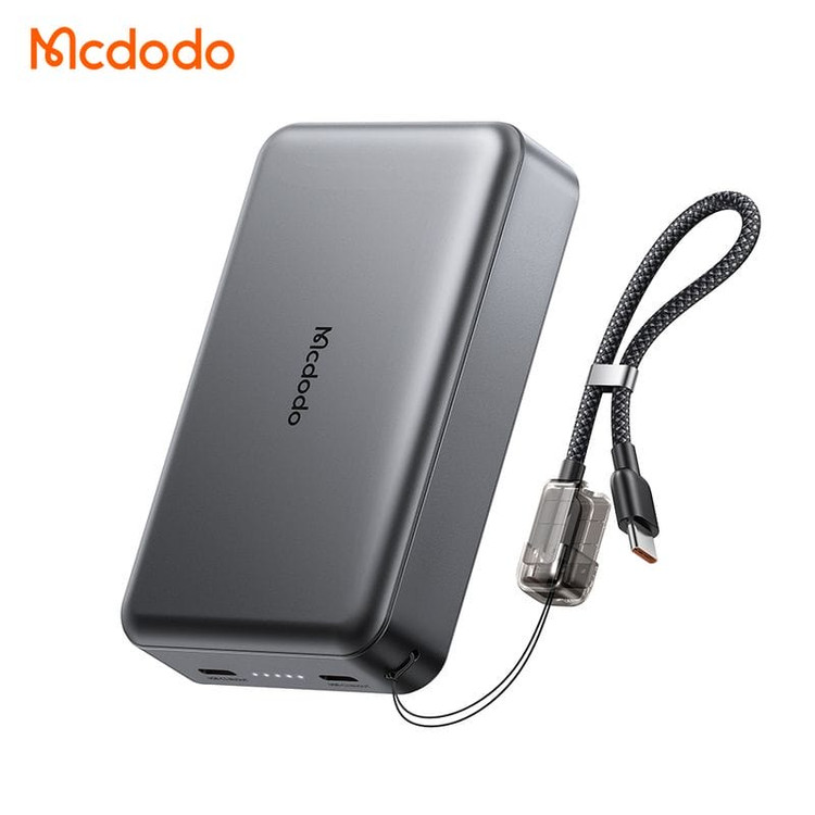 پاوربانک 45وات 20000 مک دودو مدل MCDODO MC-095 با کابل شارژ متصل تایپ سی