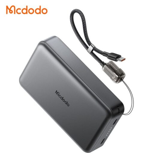 پاوربانک 45وات 20000 مک دودو مدل MCDODO MC-095 با کابل شارژ متصل تایپ سی